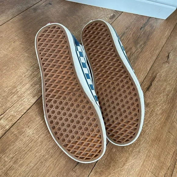 Vans Blue and White Checkered Sneakers - Picture 4 of 5